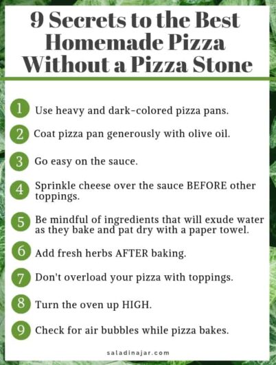 summary of 9 secrets for good pizza