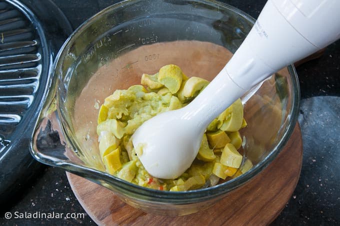 using immersion blender to mash squash