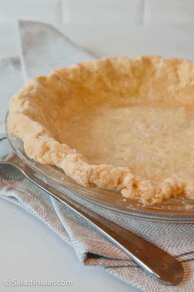 How To Make a Flaky Pie Crust That Is NOT All-Butter--Baked Crust with no filling.
