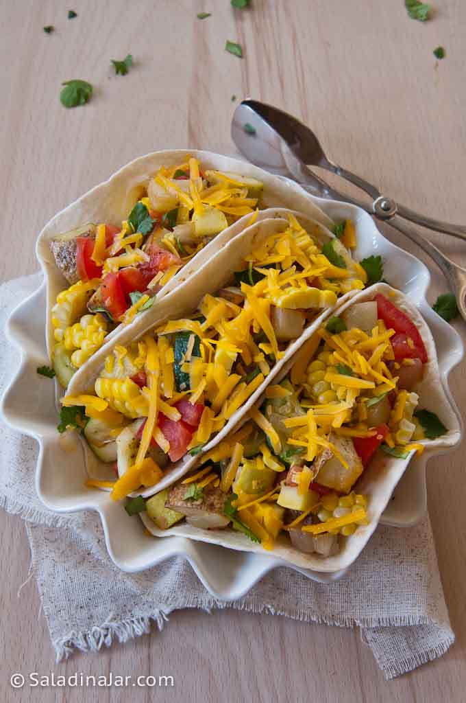 Veggie Tacos on a serving plate