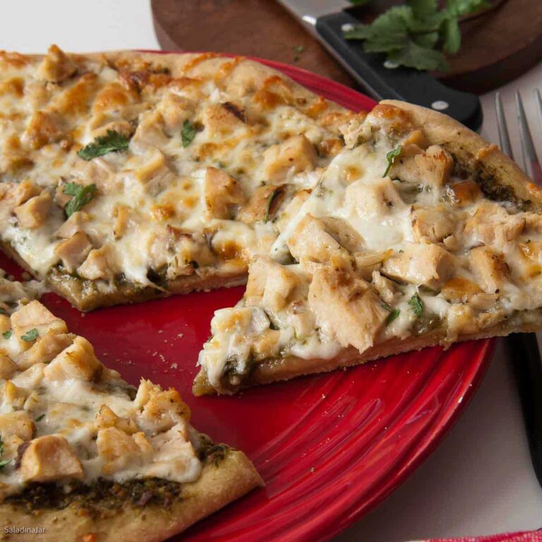Pesto Pizza with Cilantro and Chicken: Easy But Excellent