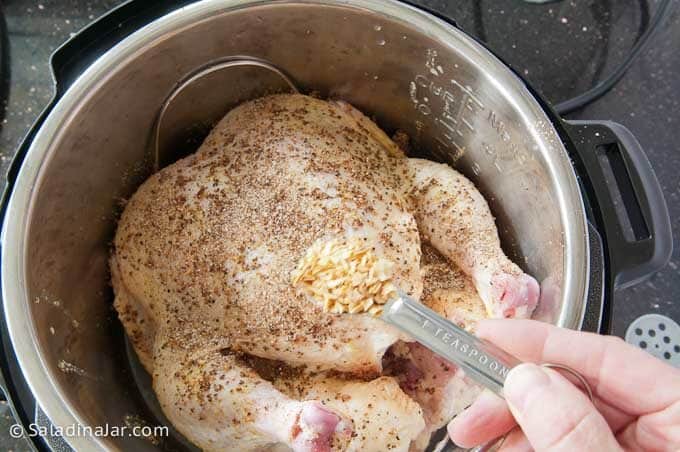 seasoning chicken with lemon pepper