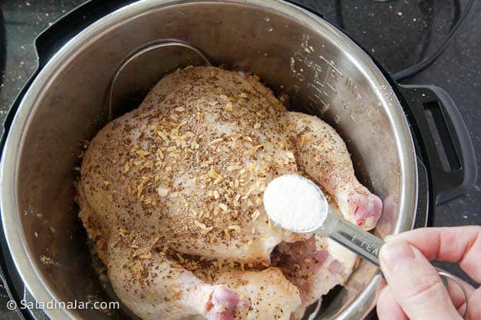 Adding seasonings to whole chicken