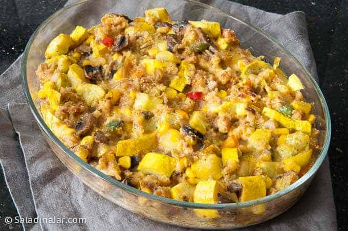 Spicy Yellow Squash Dressing A Leftover Cornbread Recipe