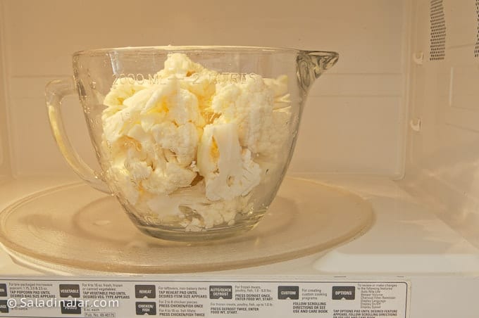cauliflower in microwave (uncovered)
