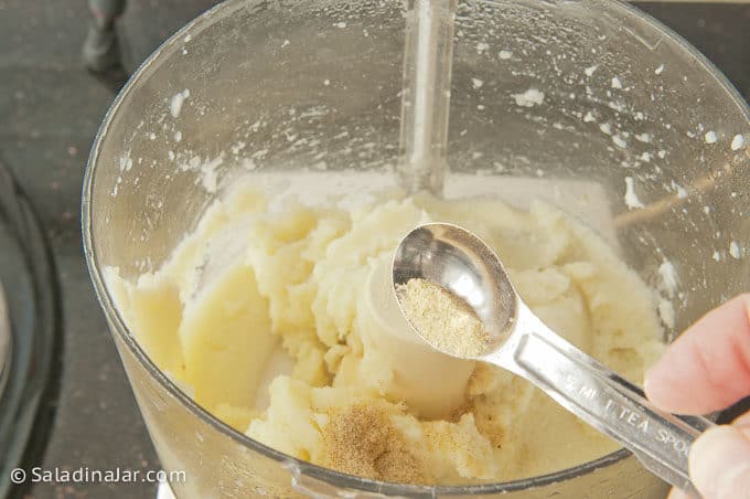 Adding salt to cauliflower