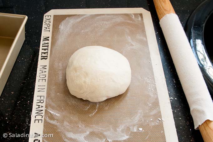 forming ball with the dough