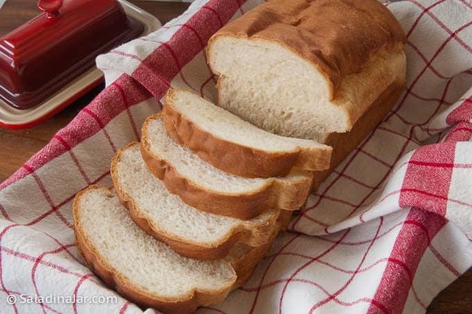 sweet milk soft white bread--sliced in a basket