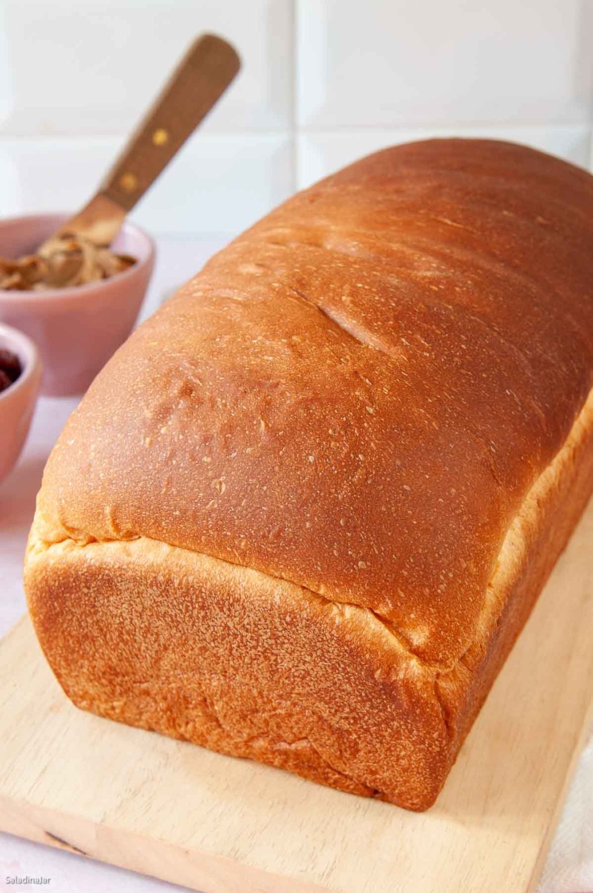 whole uncut loaf of condensed milk bread