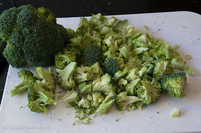 fresh broccoli..some of it chopped