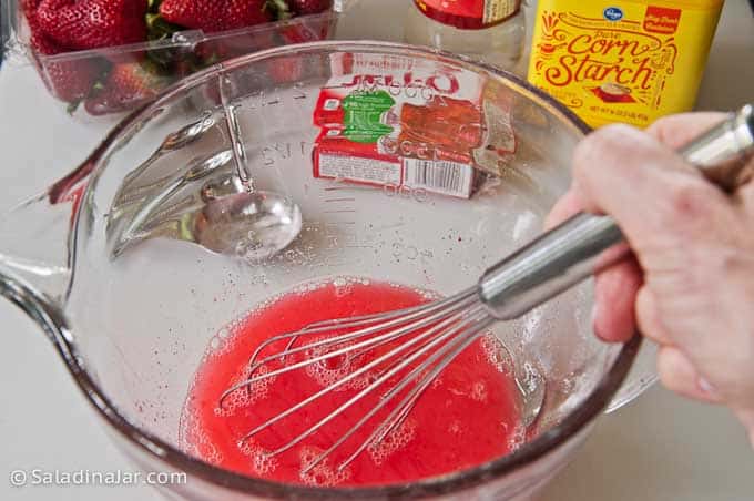 whisking the glaze