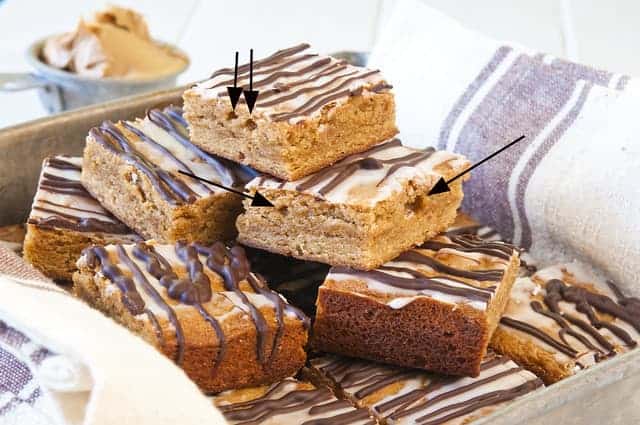 cut PB bars with holes in texture