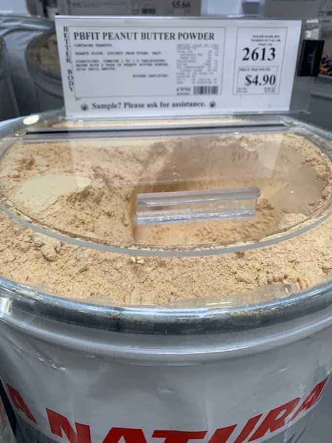 PB2 or powdered peanut butter in the bulk section of the grocery store