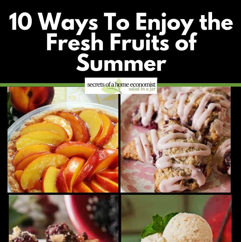 collage of fresh fruit desserts