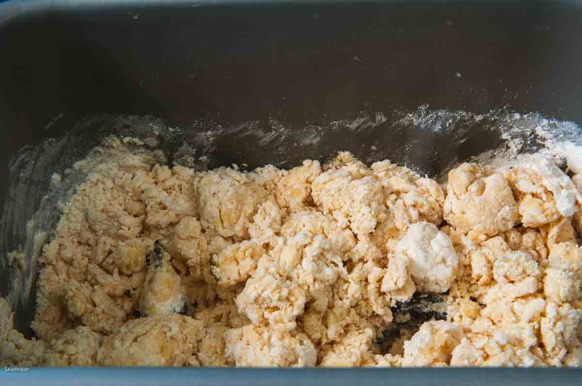 dough starting to clump in the first minute