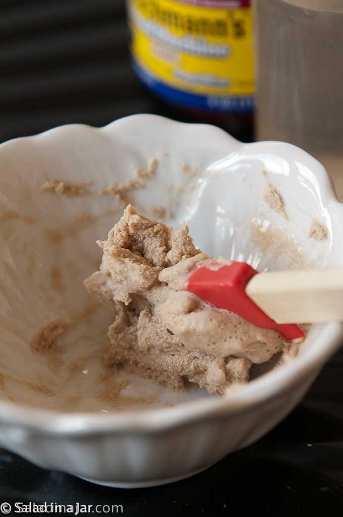 yeast after water has been added to make it dissolve