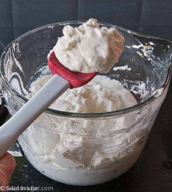 thick, unstirred yogurt after being filtered of excess whey 