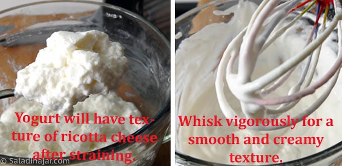showing the correct consistency of yogurt
