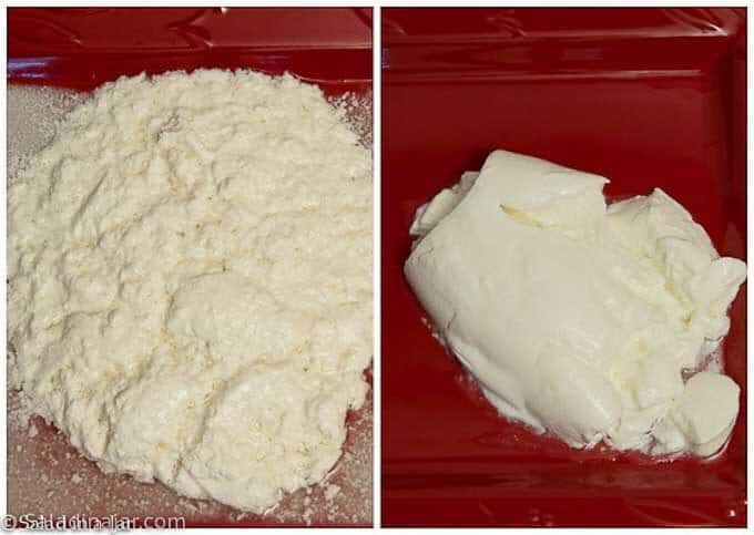 comparison of yogurt made with a lot of starter and yogurt made with small  amount of starter