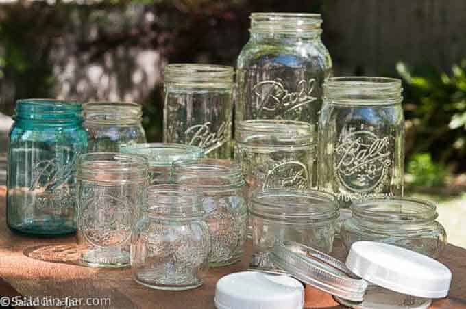 -- a collection of Mason jars that include the best glass jars for food storage.