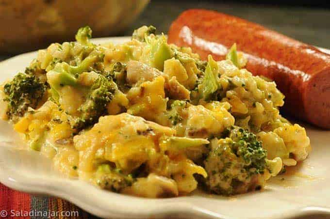 broccoli cheese rice casserole with cheese whiz