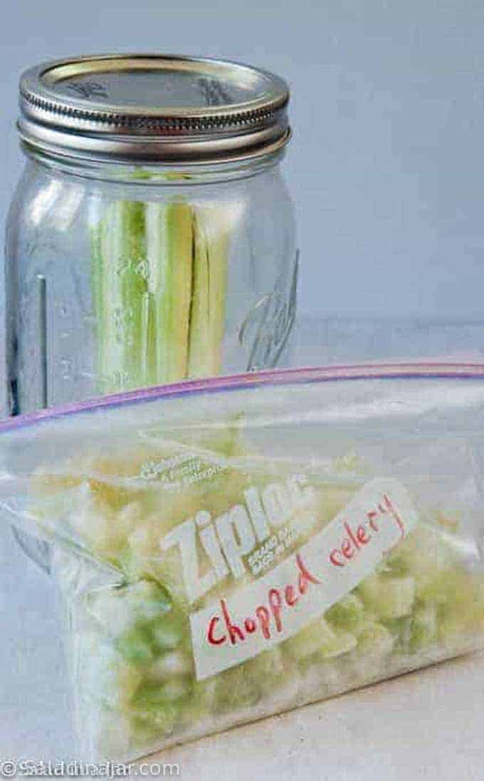 frozen celery and vacuum-packed celery