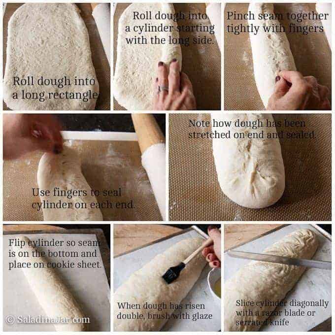 Illustrated tutorial for rolling out French Bread