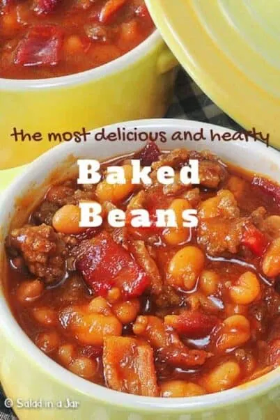 Baked Beans With Ground Beef And Sausage Recipe Salad In A Jar