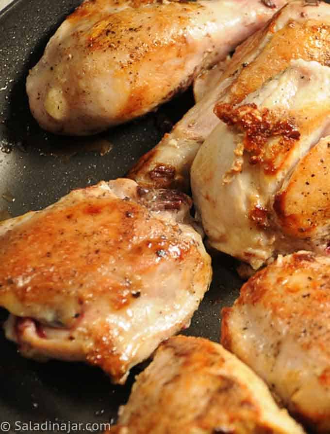 browning chicken pieces