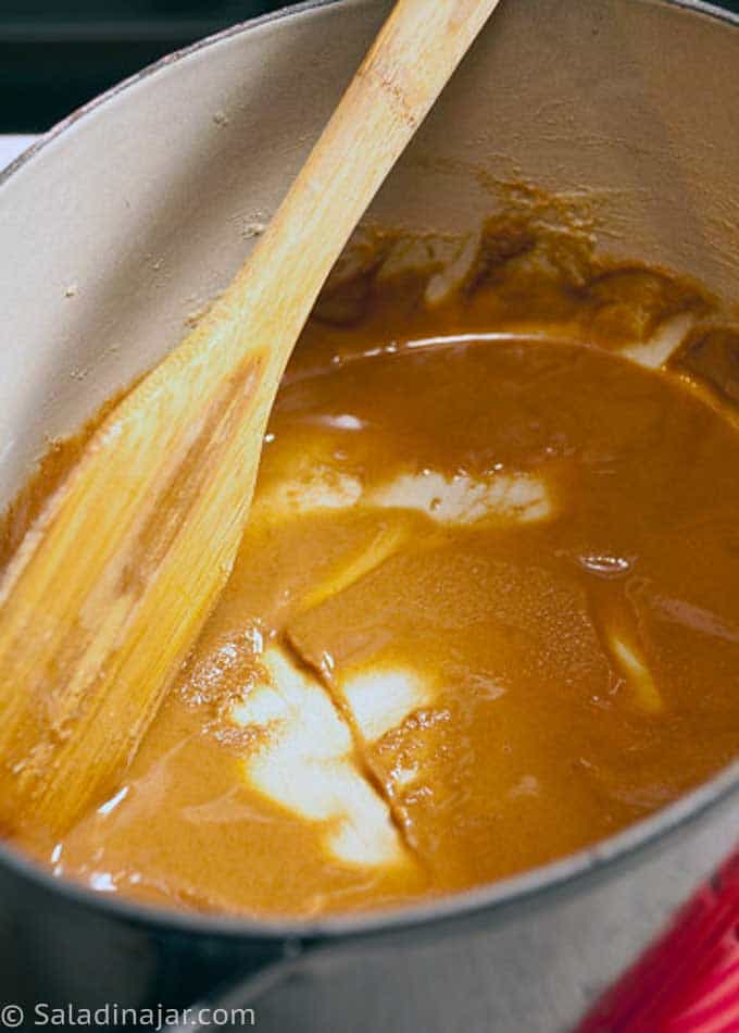 making the roux in a Dutch oven.