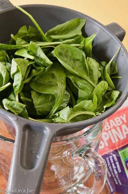 clean and drain spinach