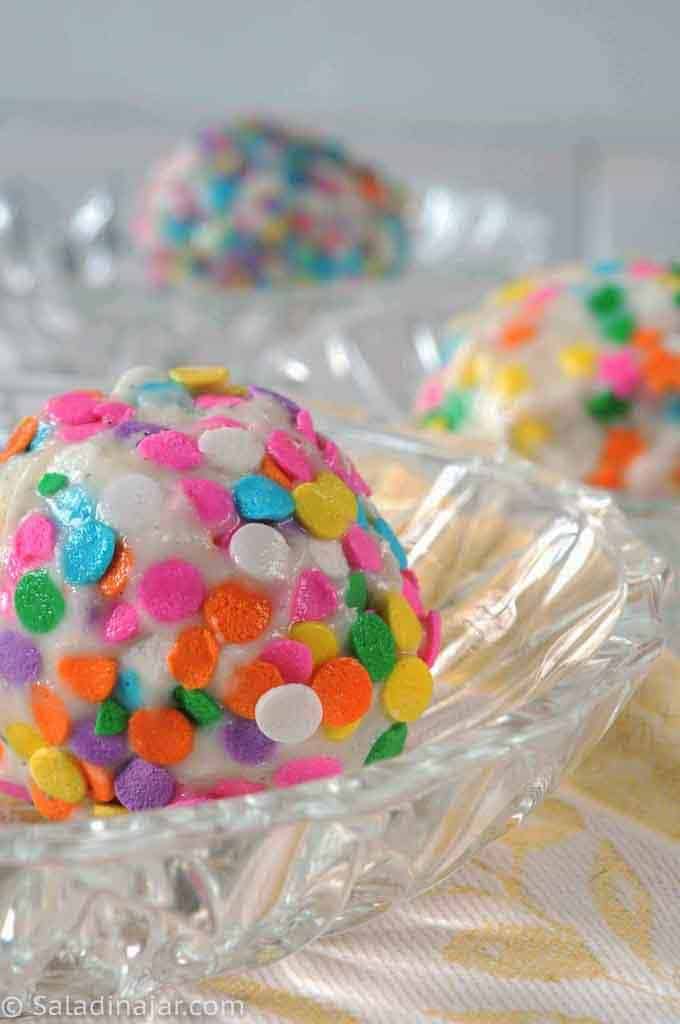 ice cream balls covered with candy