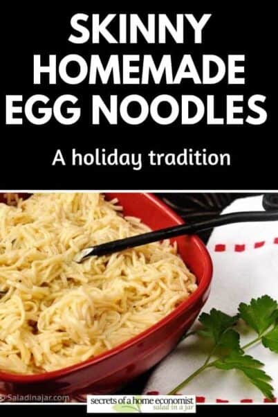 pinterest image for homemade egg noodles