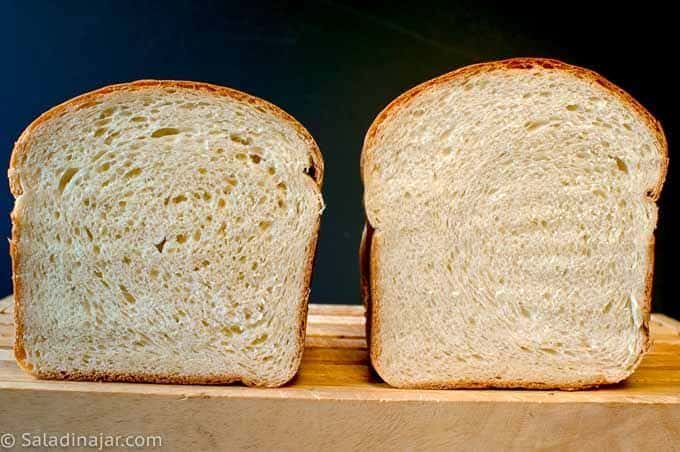 comparison of bread kneaded by hand and bread kneaded in a bread machine