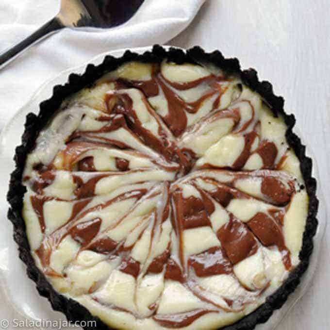 Chocolate and Vanilla Swirled Pie