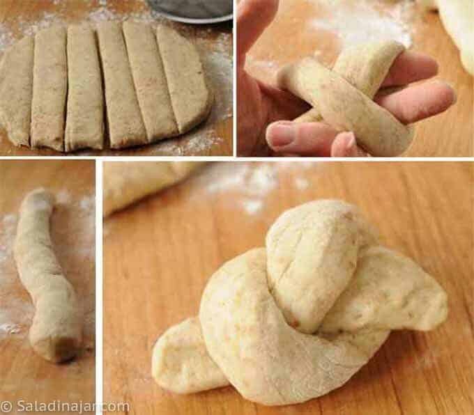 how to make knots with the dough