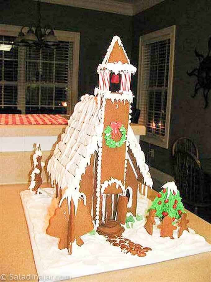 finished gingerbread house