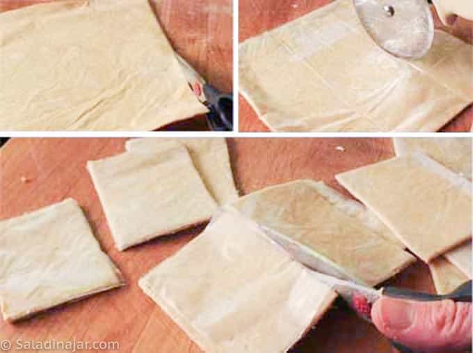 cutting dough squares for pop-tarts