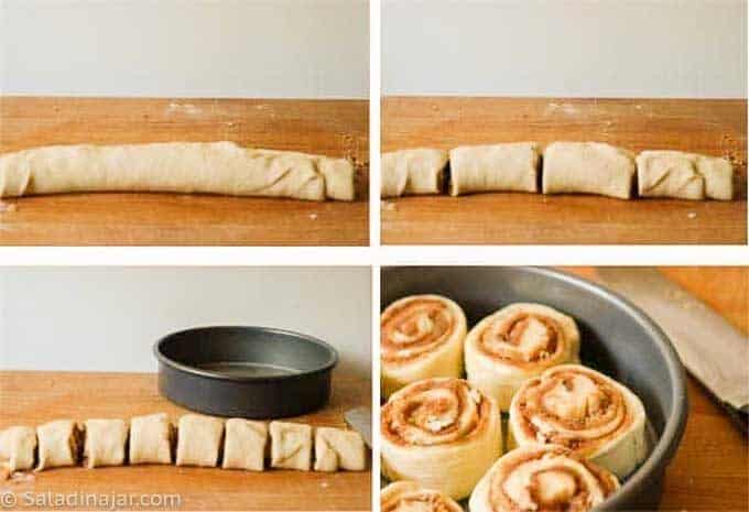 rolling and cutting bread machine cinnamon rolls