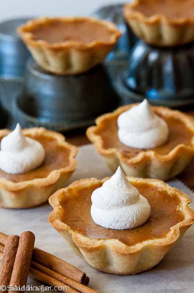 Mini Pumpkin Tartlets with a Homemade Shortbread Crust