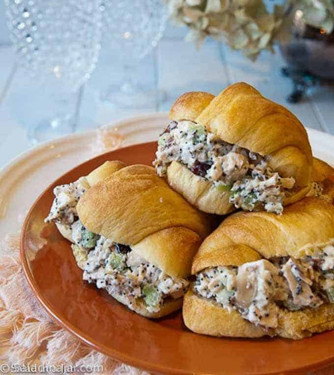 Sweet Potato Yeast Rolls filled with Poppy Seed Chicken Salad