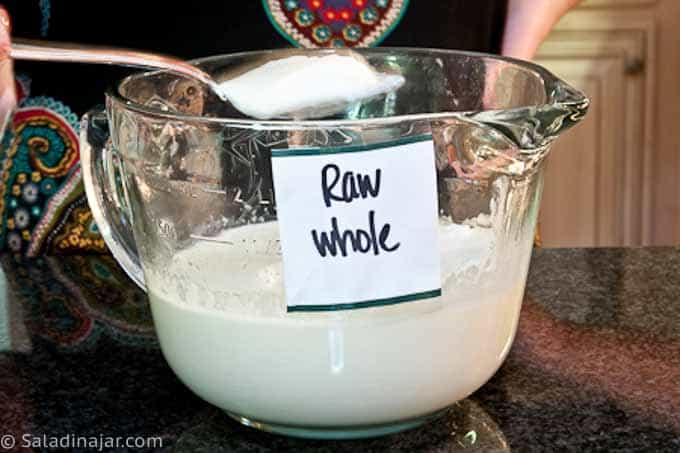 comparing thickness of raw whole milk