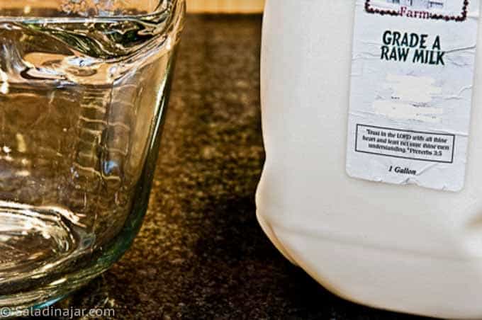 a clean, microwave-safe bowl and milk