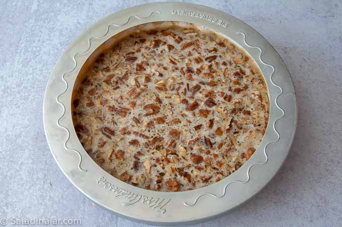 pecan with pie shield so the crust won't overbrown