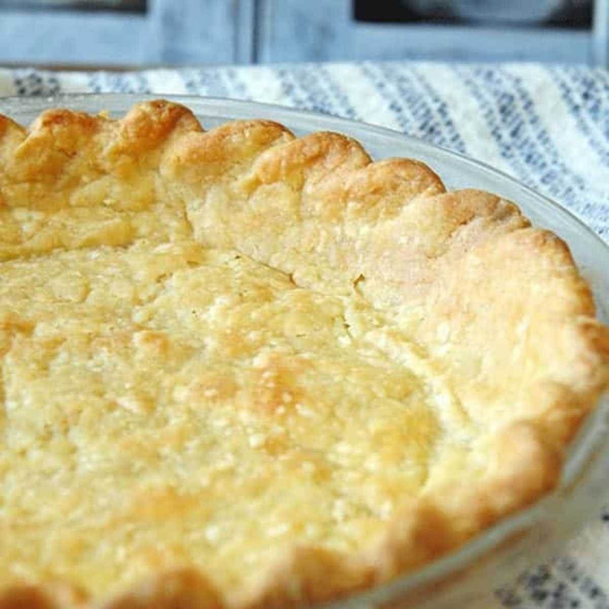 flaky yogurt pie crust shell--baked