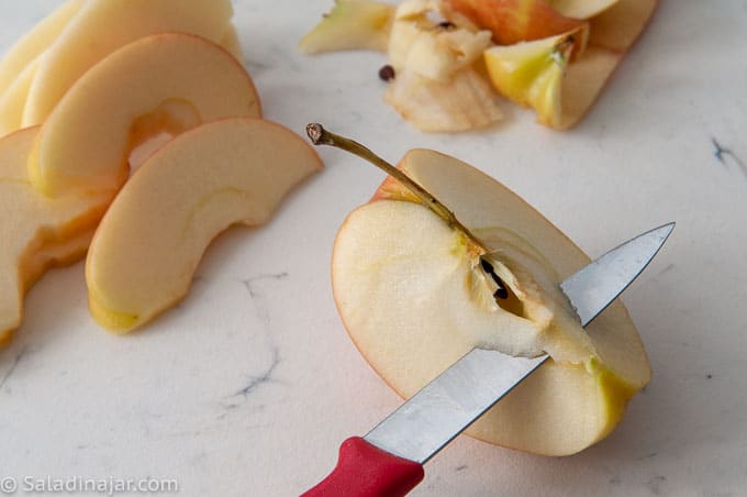 a pretty way to core an apple.