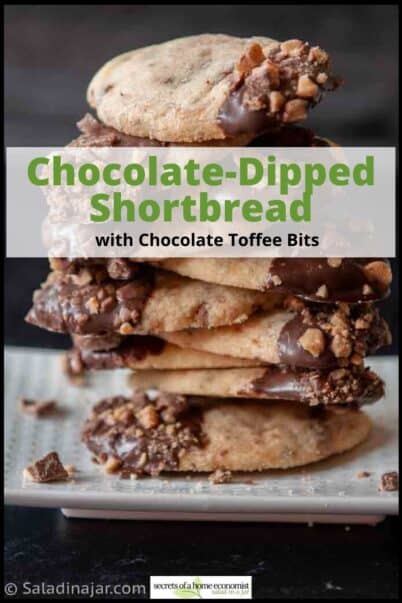 Pinterest Image of Chocolate-Dipped
Shortbread