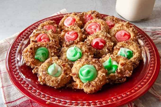 small cookies on a serving plate