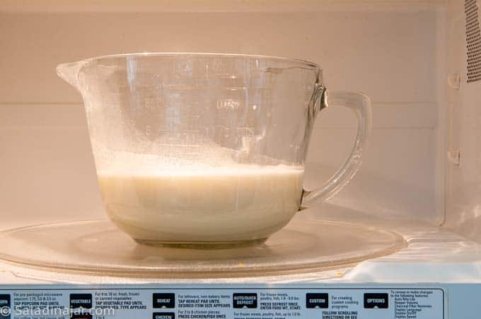 microwaving cream mixture