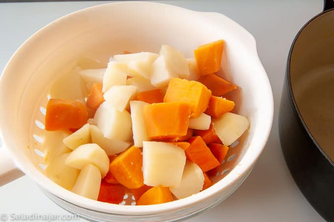 separating sweet potatoes from white potatoes